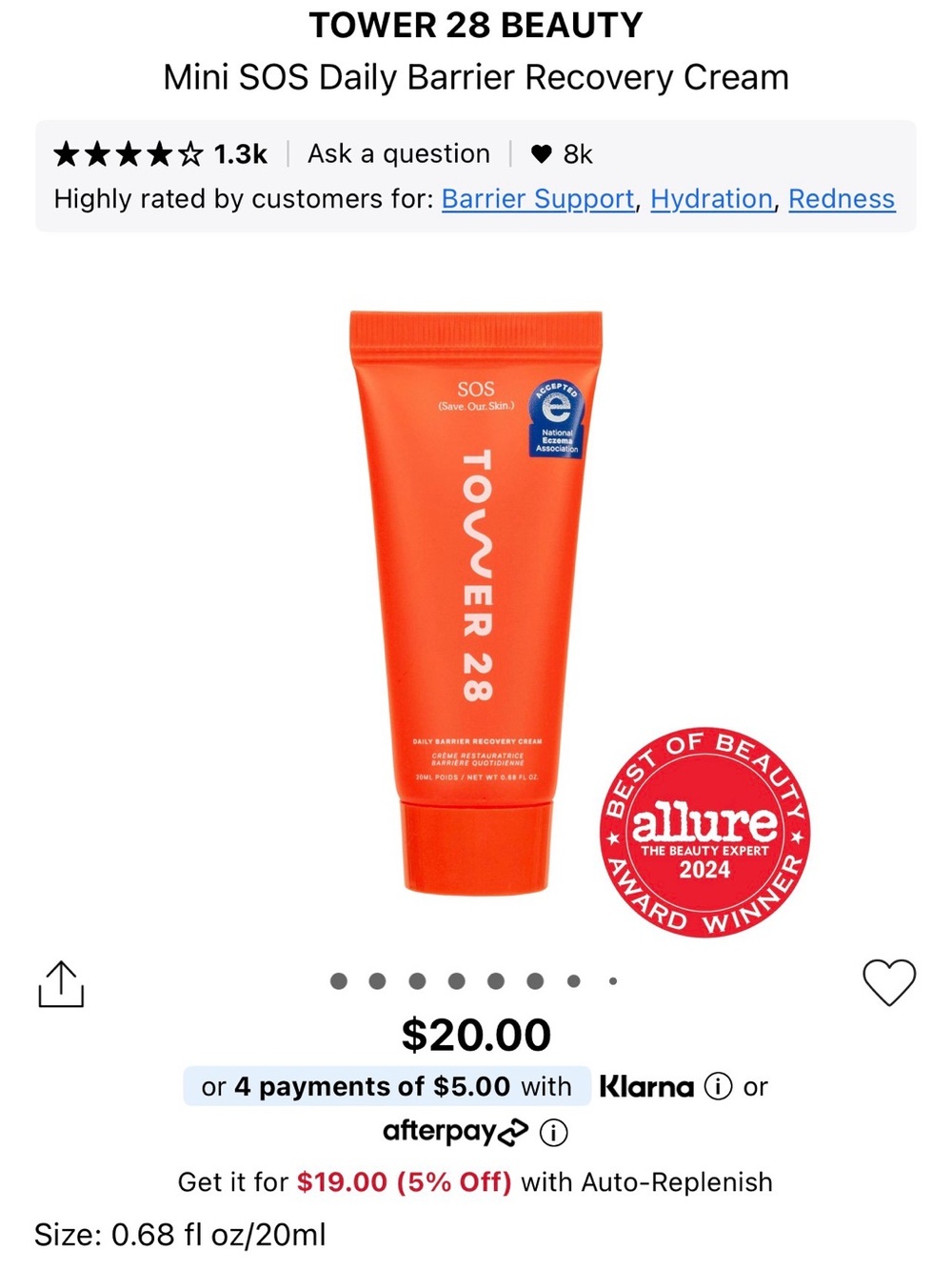 NEW Tower 28 Daily Barrier Recovery Cream